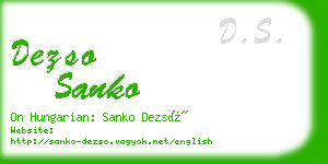 dezso sanko business card